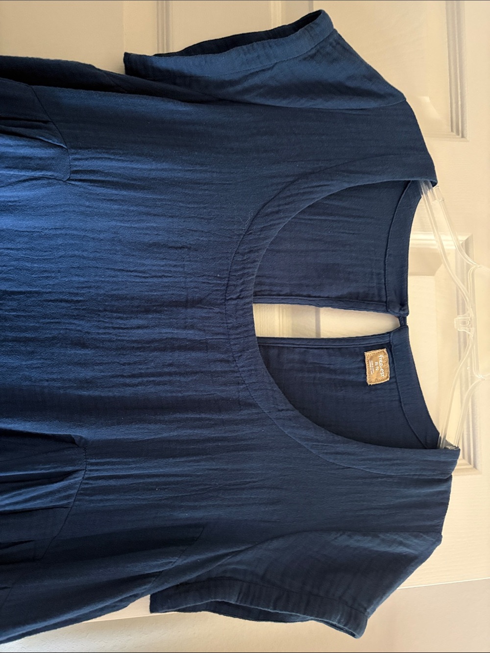 Free People Blaine Women’s Navy Blue Cotton Swing midi Dress - Picture 2 of 5